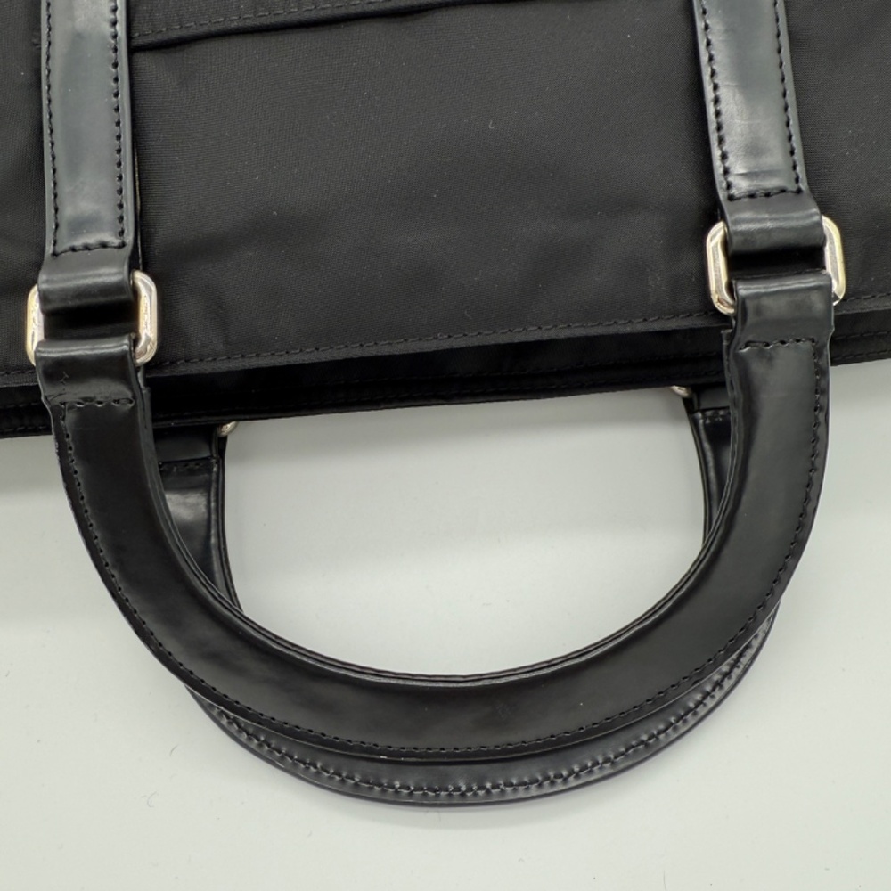 Authentic Vintage Prada BN1057 Tessuto + Spazzolato Nero Tote / Briefcase Black - Picture 12 of 15